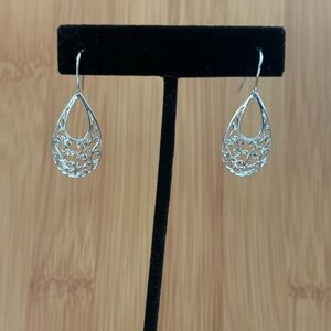 Elegant Silver Teardrop Earrings/light